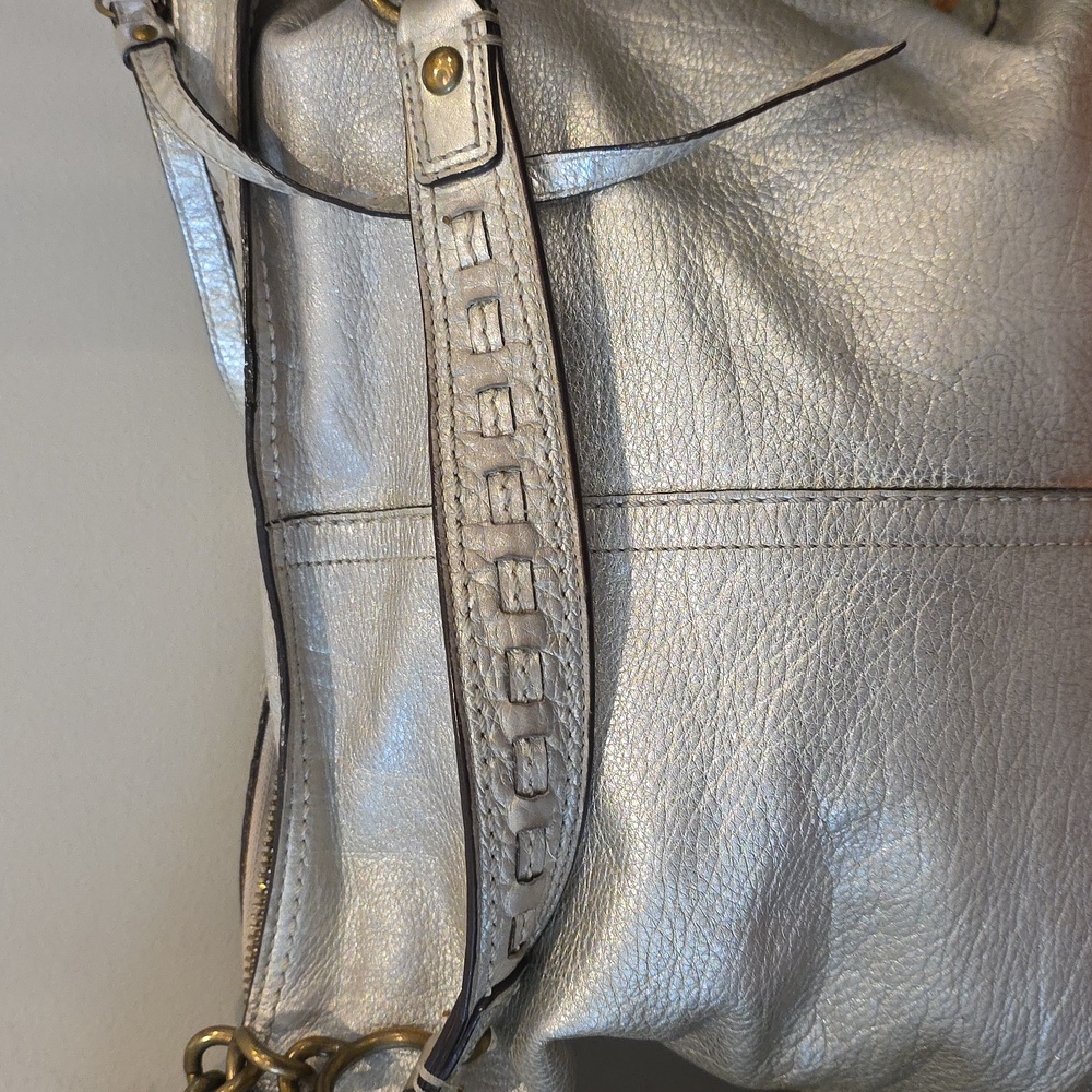 Coach Bleecker Pewter/Silver Metallic Featuring Tattersall Lining - Picture 11 of 14